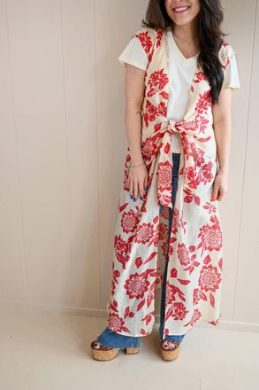 Greylin Spazier Avenue Tie Front Duster In Floral