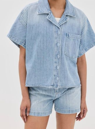 Pistola Denim Della Camp Shirt In Canopy Stripe