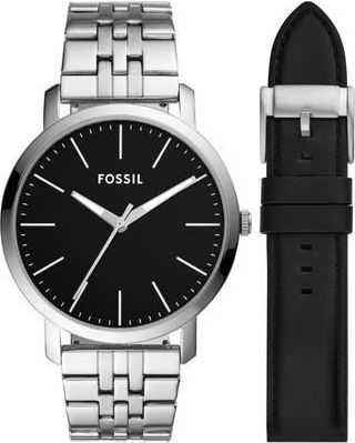 Fossil Luther Three-Hand Interchangeable Strap Gift Set in Silver at Nordstrom Rack