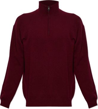 Lisa Yang Augustus Cashmere Trui - Heren - Cashmere truien - Rood - 2XL - Kasjmier - Truien & Vesten