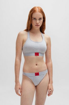 HUGO BOSS Bralette-BH HUGO BRALETTE PAD.RED LAB, Damen, Gr. XL (42), N-Gr, grau (medium_grau), Jersey, Obermaterial: 93% Baumwolle, 7% Elasthan, unifarben, k&ouml;rp