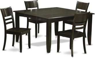 East West Furniture 5 Pc Dining room set-Dinette Table with Leaf and 4 Kitchen Chairs