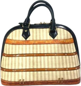Louis Vuitton Pre-owned Vintage Canvas Handbag - Dames - Vintage Handtas - Beige - ONE Size - Leer - Vintage