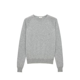 Saint Laurent Gray Cashmere Mens Sweater