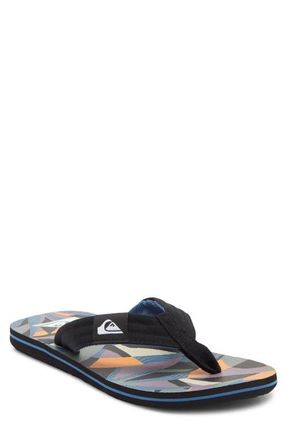 Quiksilver Molokai Layback II Flip Flop in Black/orange/green at Nordstrom, Size 7