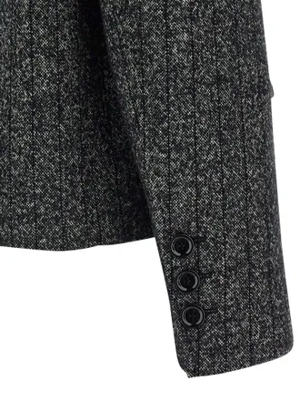 Dolce & Gabbana Double-Breasted Wool Blazer - Gray