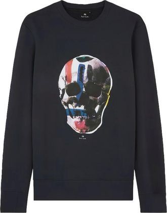 Paul Smith Sweatshirts, male, Blue, Size: XL Felpa Teschio Rossoblu