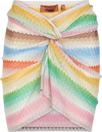 Missoni Striped Metallic-knit Mini Beach Skirt - Multicoloured - XS (UK6 / XS)