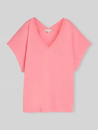 Tom Tailor Loose Fit T-Shirt aus Viskose-Mix in Pink, Gr&ouml;&szlig;e XXXL