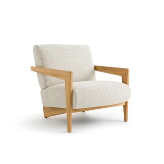 AM.PM Fauteuil in massief eik en bouclette, Izag