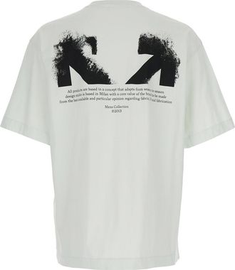 Off-white Mens T-Shirt Light Green Cotton T-Shirts And Polos
