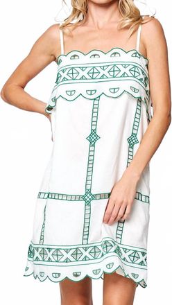 Ciebon Eyelet Overlay Sun Dress In Green