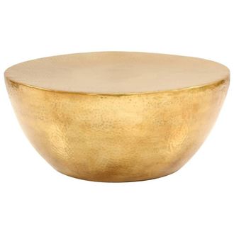 Berkfield Home Coffee Table Hammered Aluminium 70x30 cm Brass in Gold