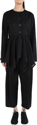 Uma Wang pleat-detailing jacket - women - Viscose/Cotton - M - Black