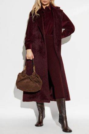 Max Mara Faux Fur Vest Abbozzi, Womens, Burgundy