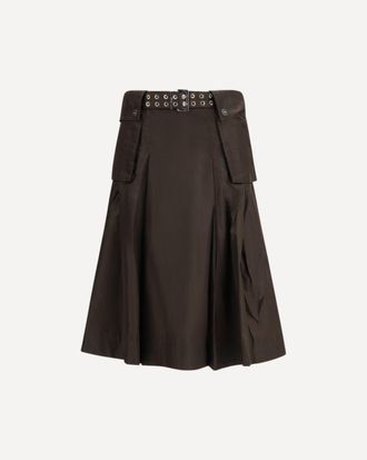 Ganni Duchesse Nylon Pleated Skirt Female 38