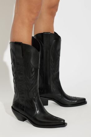 Off-white Heeled Boots Santiag High, Womens, Black