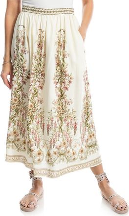 Max Studio Border Print Maxi Skirt in Natural Secret Garden at Nordstrom Rack, Size X-Large