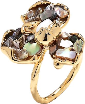 Eye Candy Los Angeles Vida Flower Statement Ring in Gold at Nordstrom Rack