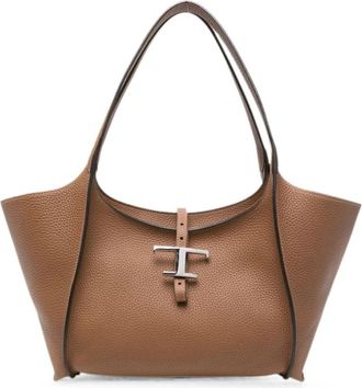 Tod's T Timeless Schoudertas - Dames - Schoudertassen - Bruin - ONE Size - Leer - Tassen