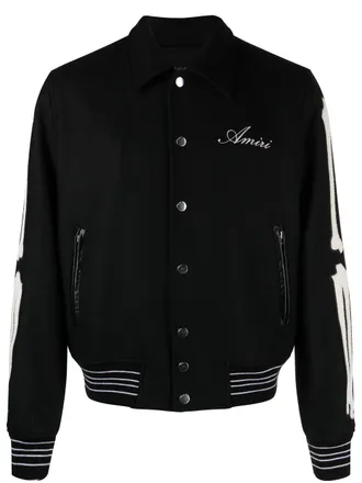 Amiri Bomberjack van wolblend - Zwart