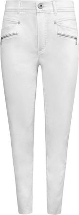 2-Biz Witte Rany Broek met Ritszakken - Dames - Skinny broeken - Wit - S - Katoen - Broeken