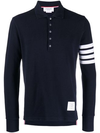 Thom Browne Poloshirt met vier strepen - Blauw