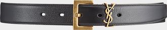 Saint Laurent Box Laque YSL Leather Belt