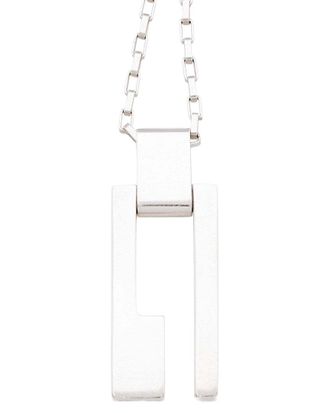 Gucci Silver Open Logo Plate Chain Link Necklace (Authentic Pre-Loved)