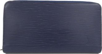 Louis Vuitton Blue Leather Long Wallet (Bi-Fold) (Pre-Owned)