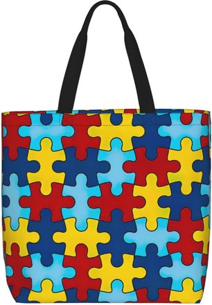 Generic Women Handbag Color Puzzle Autistic Disorder Pattern Womens Tote Bag Large Capacity Lightweight Ladies Purse, For Holiday, Graduation, Wedding, Work, 