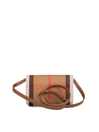 Burberry Womens Madison Check Shoulder Bag Brown >