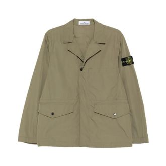 Stone Island Micro Twill Utility Blazer - Heren - Blazers - Groen - XL - Polyester - Jassen