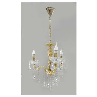 Trade Shop Trade Shop Traesio - Trade Shop - Lampadario Soffitto 3 Bracci A Sospensione Con Catena Gocce Pendenti Lampada A26 - Oro
