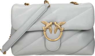 Pinko Pinko Love Puff Damess Crossbody Tas Leer Grijs/Grijs Parel