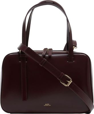 A.P.C. Virginie Box Top Handle Bag Burgundy