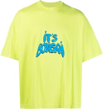 BONSAI logo-print T-shirt - men - Cotton - S - Green