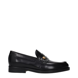 Versace Damens Schwarze Leder-Loafer