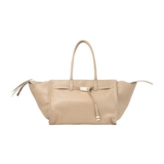 Benedetta Bruzziches Mame Weekend Leren Tas - Dames - Shoppers - Beige - ONE Size - Leer - Tassen