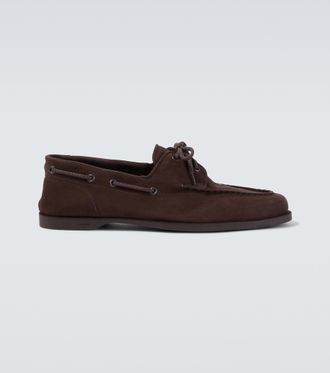 John Lobb Foil suede boat shoes