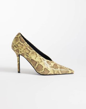 Azalea Wang Azalea Wang - Patricc - Scarpe con tacco alto giallo pitonato-Multi