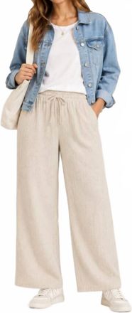 Elan Smocked Waist Pant In Natural