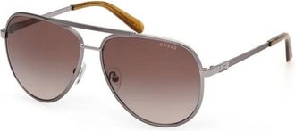 Guess Aviator Striped Metal Sunglasses