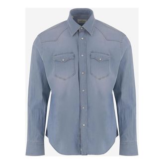 Alessandro Gherardi Denim Shirts, male, Blue, Size: 2XL Stretch Cotton Shirt