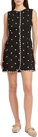 En Saison Heather Embroidered Minidress in Black Natural at Nordstrom, Size X-Large