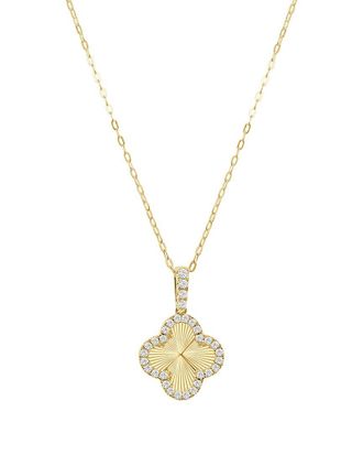 Sabrina Designs 14K 0.33 Ct. Tw. Diamond Clover Necklace