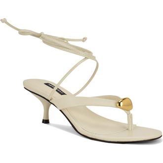 Nine West Batty Ankle Wrap Sandal in Ivory at Nordstrom, Size 7.5
