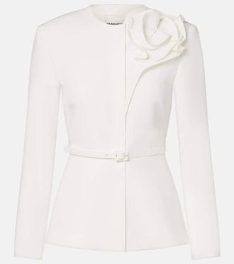 Roland Mouret Floral-appliqu&eacute; cr&ecirc;pe jacket