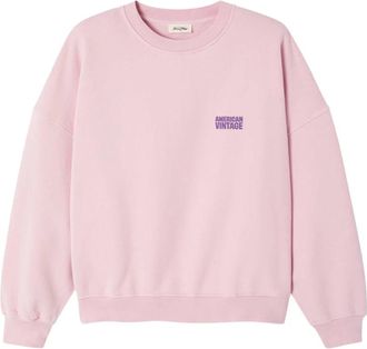 American Vintage Plizzy Sweatshirt - Dames - Sweatshirts & Hoodies - Roze - Maat: L Katoen
