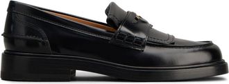 Tod's logo-plaque leather loafers - women - CALFSKIN/CALFSKIN/CALFSKIN - 39.5 - Black